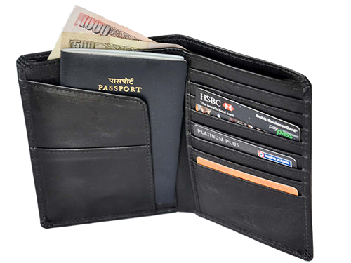 Card and Passport Holder - Black (3-105)
